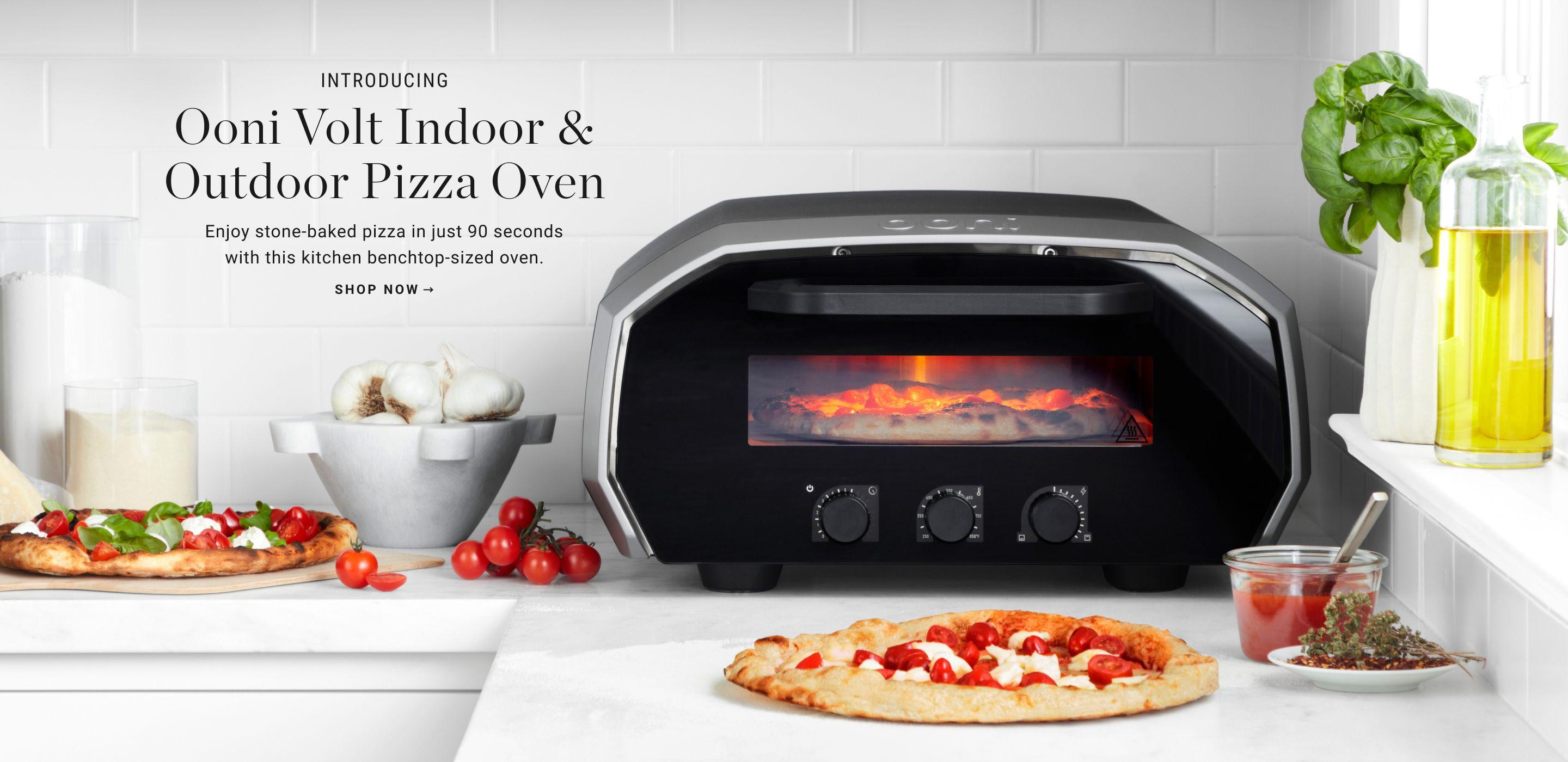 Ooni Volt Indoor & Outdoor Pizza Oven | Enjoy stone-bakes pizza in just 90 seconds with this kitchen benchtop-sized oven. | Shop Now